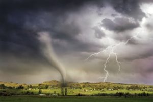 Tornado with lightening