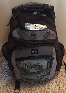 Backpack used for 72 hour emergency supply kit